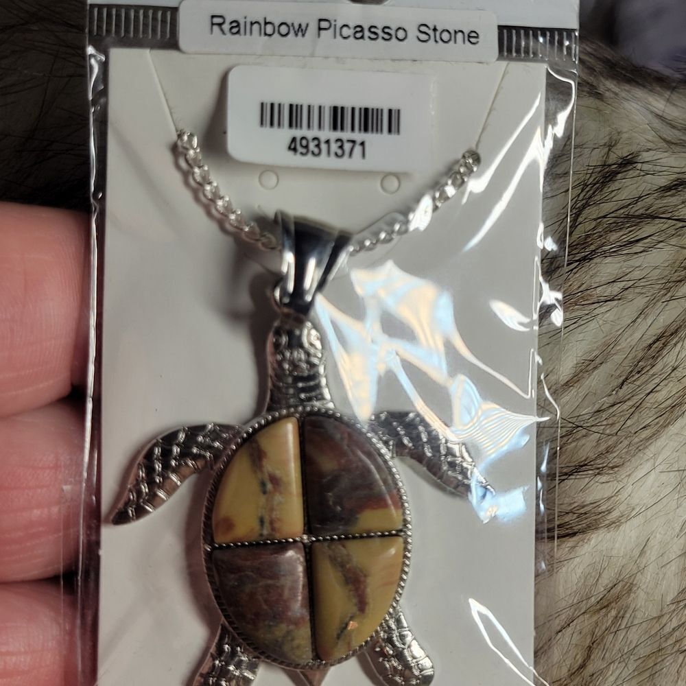Rainbow Picasso Stone Turtle - Picture 3 of 8